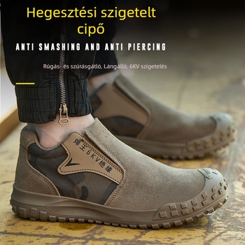  Hegesztőbiztonsági cipő, alacsony fazon, műanyag orrvédővel, antiégés, tűzálló, kopásálló, csúszásmentes, áthatolás elleni, olaj- és saválló munka cipő