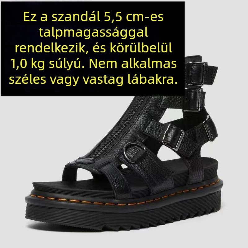 Férfi római szandálok nyárra, lélegző, csúszásmentes, magas stílus, cipzárral