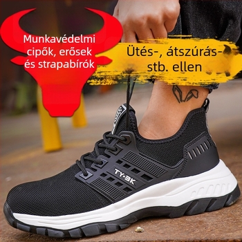 Acélorrú munkavédelmi cipő, áthatolás elleni és ütésálló, minden évszakra