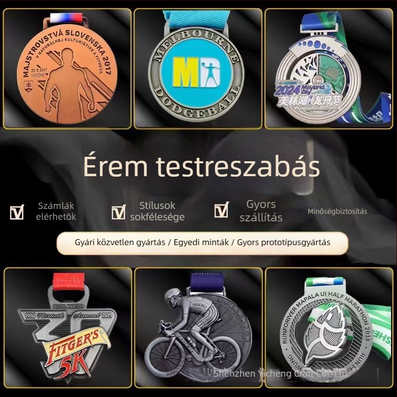 Személyre szabott maratoni érem – iskolai és családi sportnap, gyermekek emlékérme