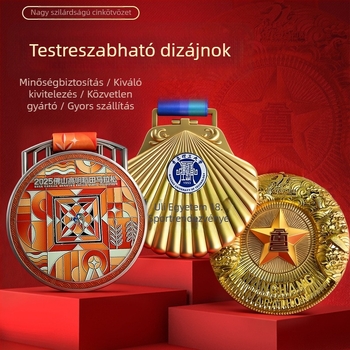 Személyre szabott maraton fémmedál iskolai sporteseményekre — zománc medál futásra és kerékpározás eseményekhez