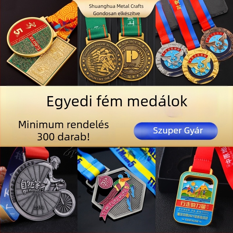 Személyre szabott fém érem maratonra, kerékpárra és triatlonra