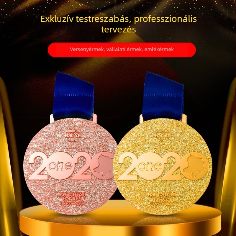 Testre szabott medalok cink ötvözetből vállalati emlékekhez és maraton események ajándéka, elektroplátolt bevonattal