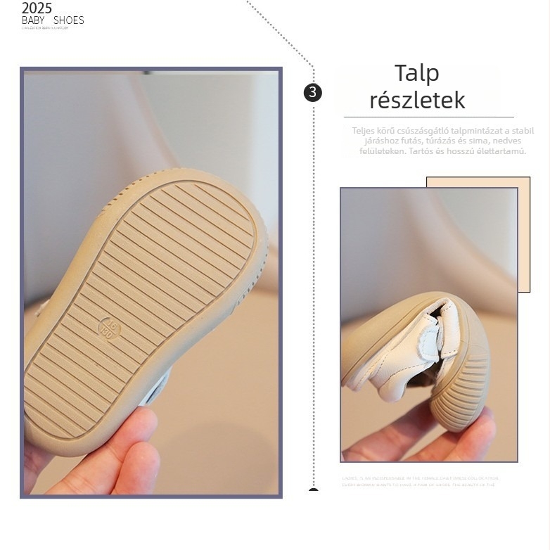 Nyári gyerek bőrszandál, puha talppal, csúszásmentes, Velcro-zár, uniszex, 1–3 éveseknek
