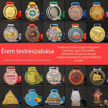 Személyre szabott fémmedál maratoni futáshoz iskolai sporteseményre – terepfutás, futás és kerékpározás