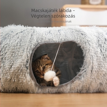 Macska alagút és fánk alakú odú – Két az egyben, félig zárt macskapihenő