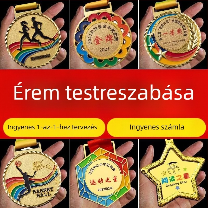 Személyre szabott fém érmetábla sportversenyekhez, maratonokhoz és atlétikai eseményekhez