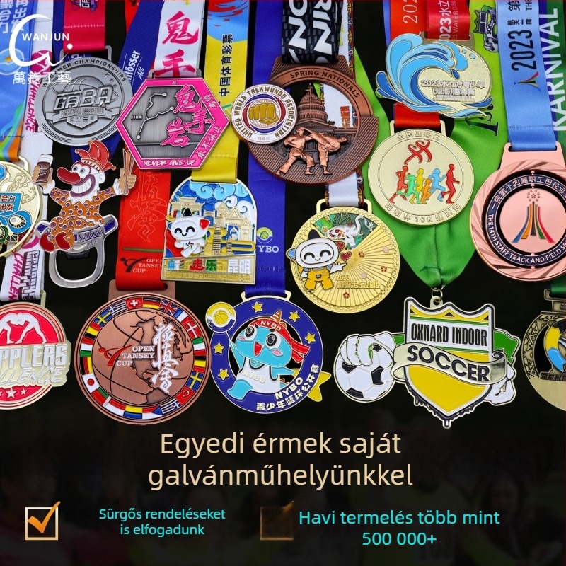Fém emlékkérem maratonra, személyre szabható futóversenyérem