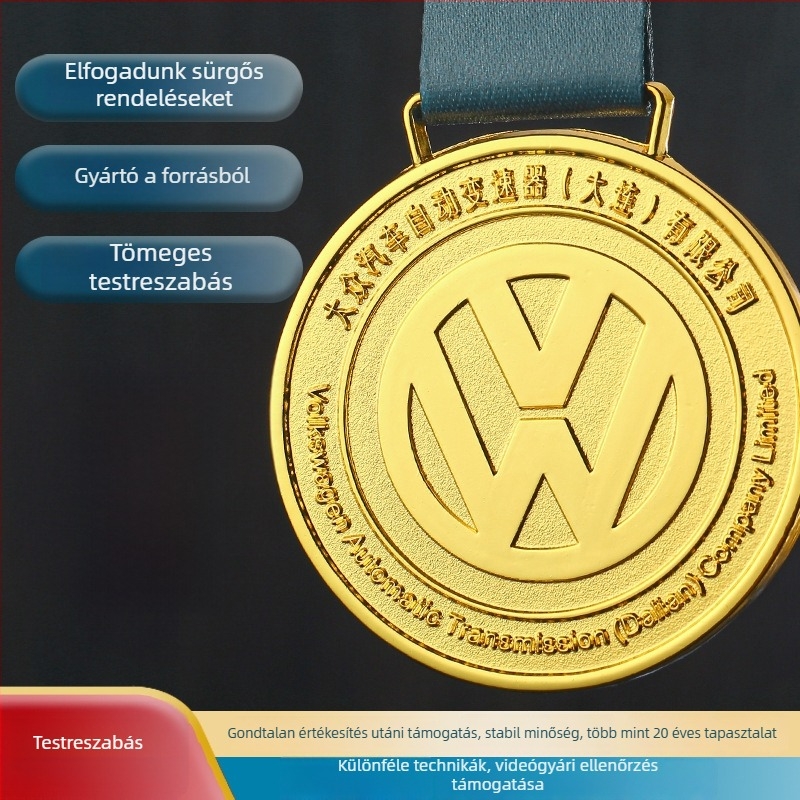 Testreszabott fémmedál vállalati elismeréshez – arany, ezüst, bronz – futballhoz és maratoni eseményhez