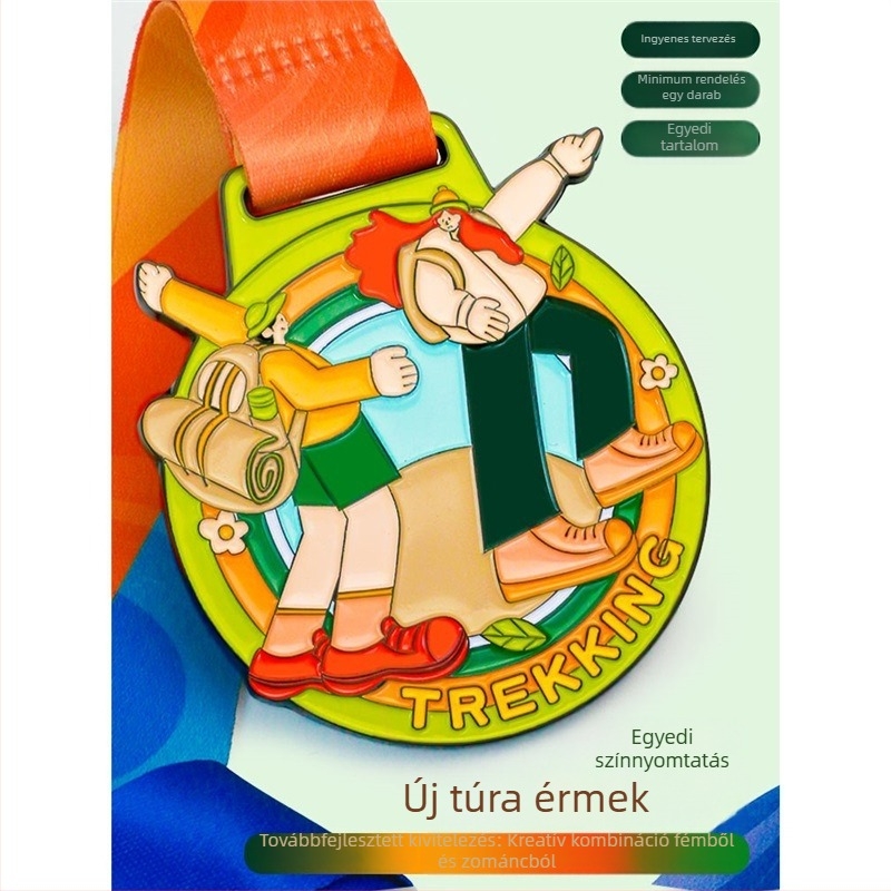 Fémfestett túraérmek, testreszabható hegymászós és kültéri érmek, cross-country csapatépítéshez, testreszabható fém címkék