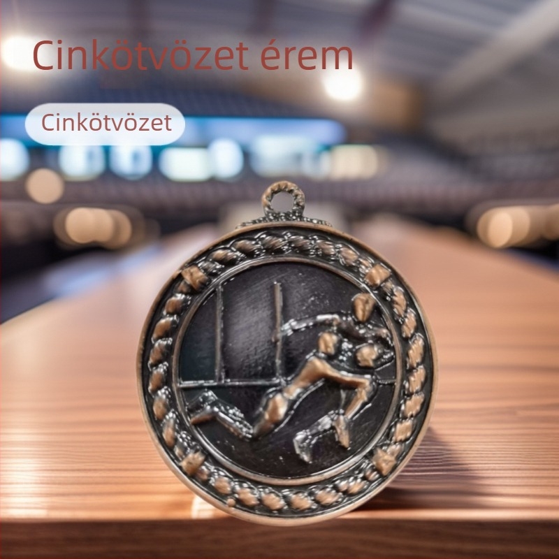 Fém sportmedál aranyfóliás felülettel és lakkozott bevonattal versenyekre