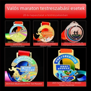Testreszabható érme ingyenes tervezéssel maratonokra, aranyozott cinkötvözet
