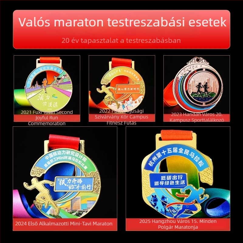 Testreszabható érme ingyenes tervezéssel maratonokra, aranyozott cinkötvözet
