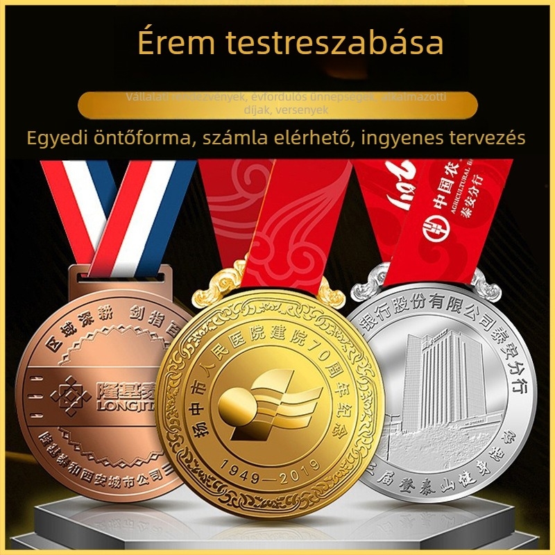 Testreszabható érme ingyenes tervezéssel maratonokra, aranyozott cinkötvözet