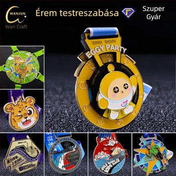 Személyre szabott érmetábla maratonihoz, aranyozott kivitel