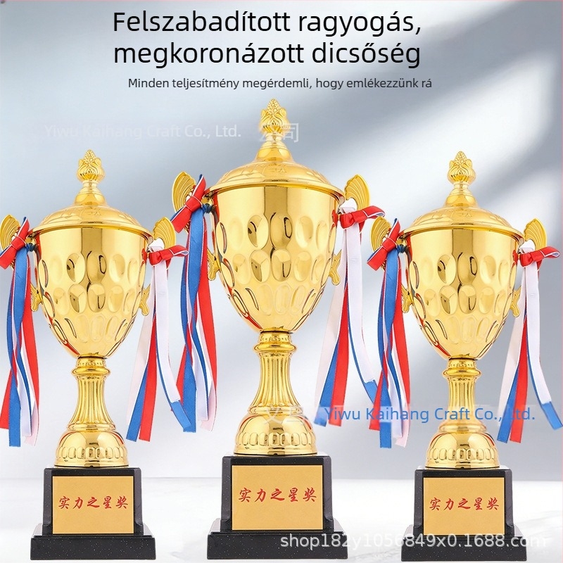 Fém trófea és érme, T160-es sorozat, kreatív díj iskolai képzésekhez és sporteseményekhez