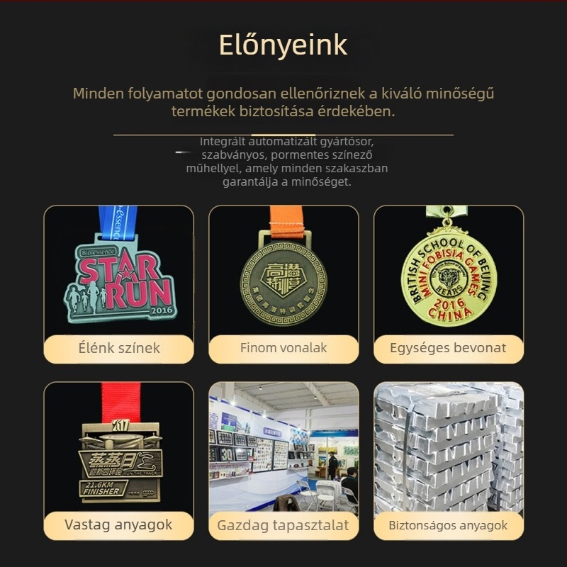 Személyre szabott klubmedál zsinórral – maratoni emlékérme bronz