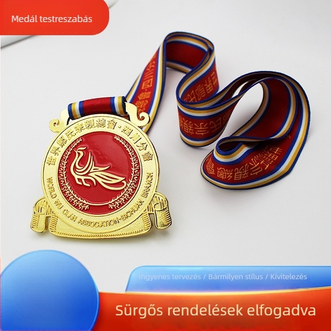 Gravírozott fém maratoni érme – plakett cinkötvözetből, személyre szabható