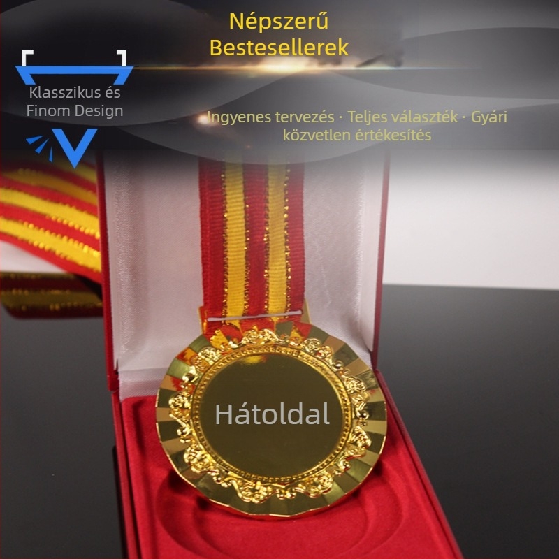 Személyre szabott kerek maratoni emlékérem, cinkötvözetből