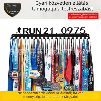 Maratoni érmetartó állvány rozsdamentes acélból és vasból – modern kialakítás, kiállításra és rendezésre ékszerekhez és érmekhez