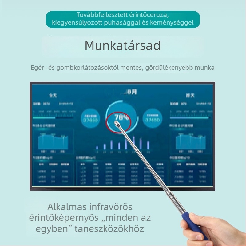 F15 kapacitív univerzális mutatótoll, 1 m hosszú, érintőképernyős fehér táblákhoz