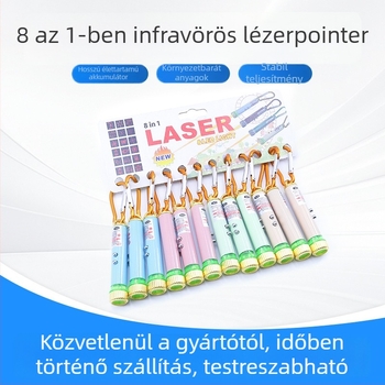 8 az 1-ben infravörös lézerlámpa alumíniumötvözetű LED világítással, bankjegy-érzékelő lámpa és oktató toll