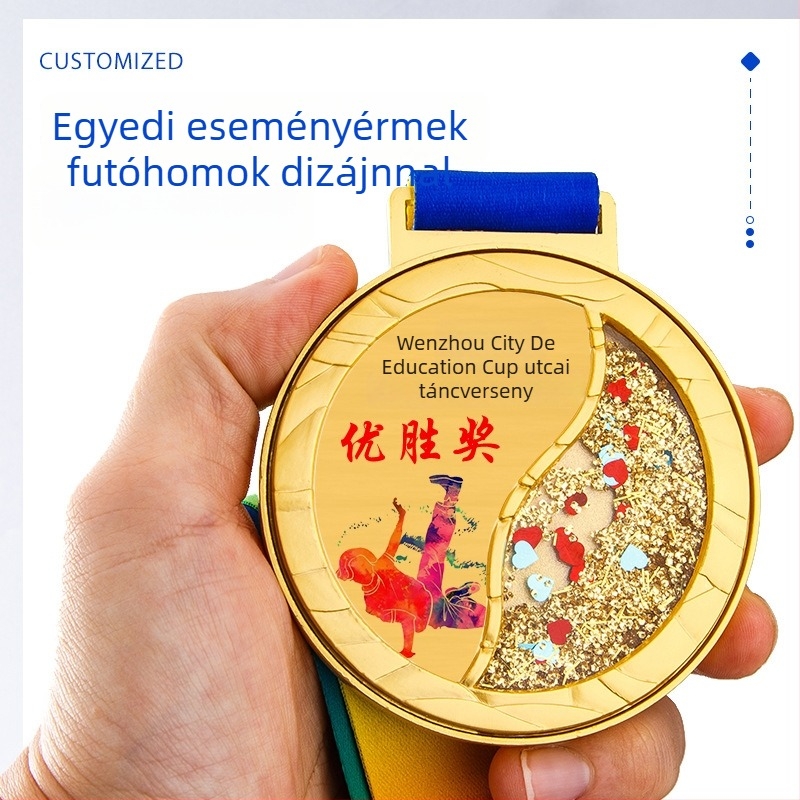 Személyre szabott arany medálok sporteseményekre: maraton, tollaslabda, kosárlabda, síelés