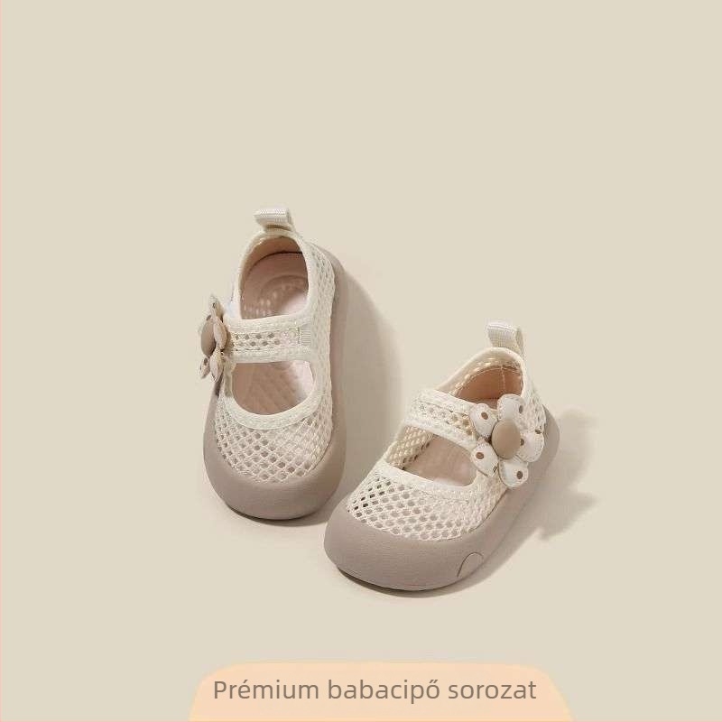 Lány babacipő nyári hálós anyagból, puha talpú, 12–36 hónapos korosztálynak