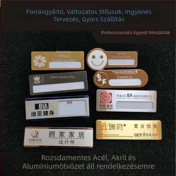 Egyedi rozsdamentes acél dolgozói badge akril azonosító kártyával