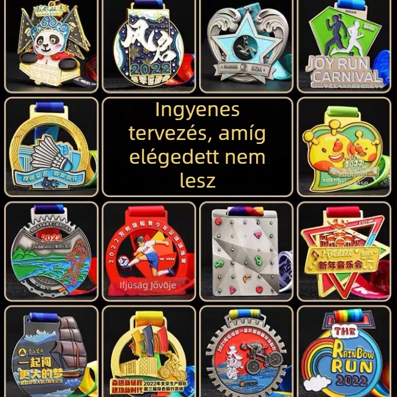 Fém sportesemény érme, maraton logóval testreszabható