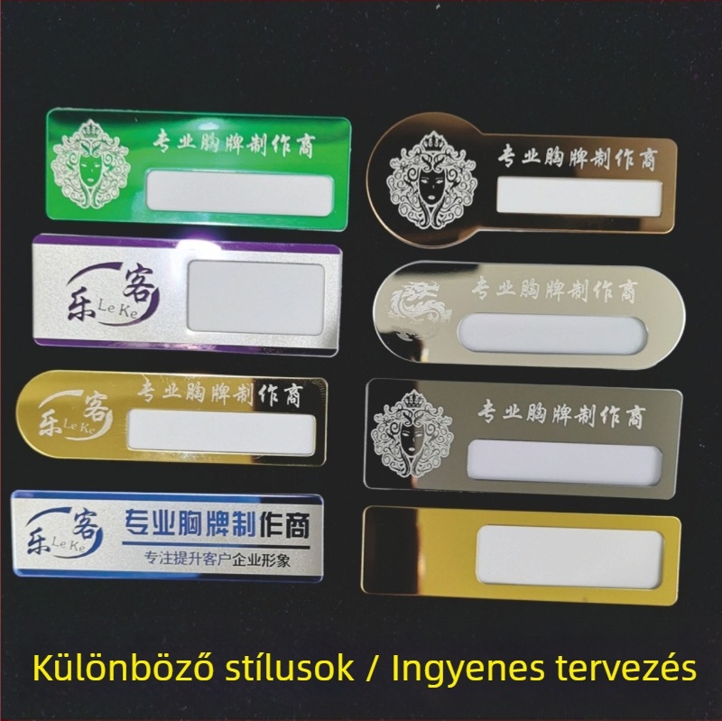 Rozsdamentes acélból készült munkavállalói azonosító kártya lézeres gravírozással