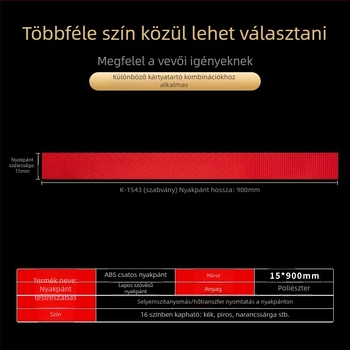 Poliészteres azonosító kártya nyakpánt kártyatartóval és logónyomtatással