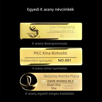 Egyedi rozsdamentes acél azonosító jelvény, mágneses hátoldallal