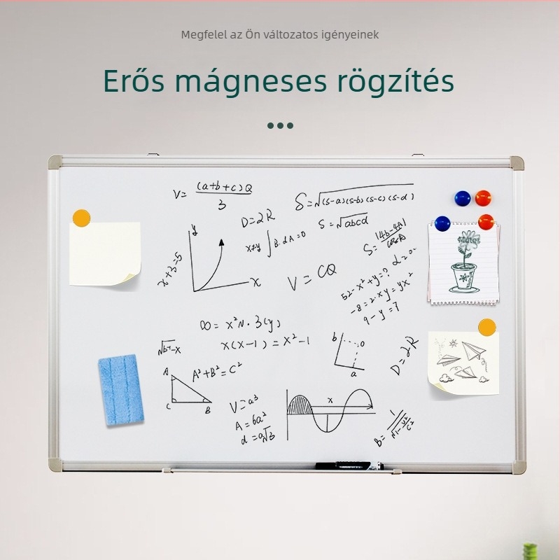 Mágneses falra szerelhető fehér tábla és kis tábla – 350x250 mm, egyoldalas, alumínium ötvözet keret, otthon, oktatás és iroda számára