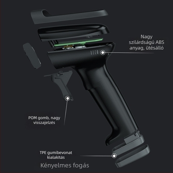 Deli 14880S frissített kézi vonalkódolvasó, USB-kábeles, logisztikára és áruházak számára, fekete