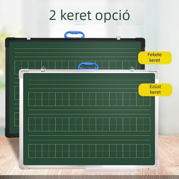 Mozgatható, kétoldalas író- és mágneses tábla, zöld rácsos felülettel, otthonra és iskolába