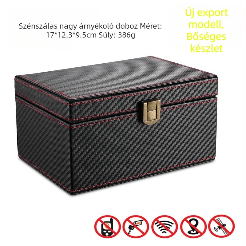 Nagy méretű karbonszálas kulcstartó jelvédő, RFID védelem és csalás elleni védelem