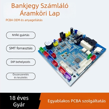 Valuta-észlelő és bankjegyszámláló alaplapjának tervezése és fejlesztése, PCB és SMT összeállítási szolgáltatások