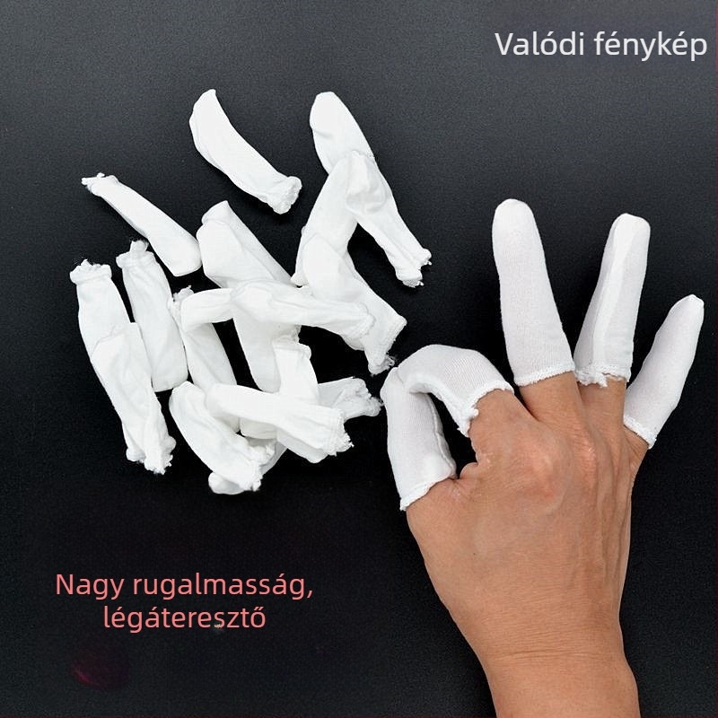 100% pamut ujjvédő – porvédő, csúszásmentes, izzadságfelszívó, légáteresztő, kopásálló, ideális tiszta helyiségek és gyártási környezetek számára