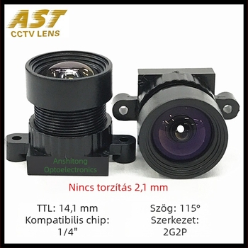 Anshitong 3MP megfigyelő lencse, 2.1 mm fókusztávolság, torzításmentes, dokumentumkamerához, M12×0.5 csatlakozás