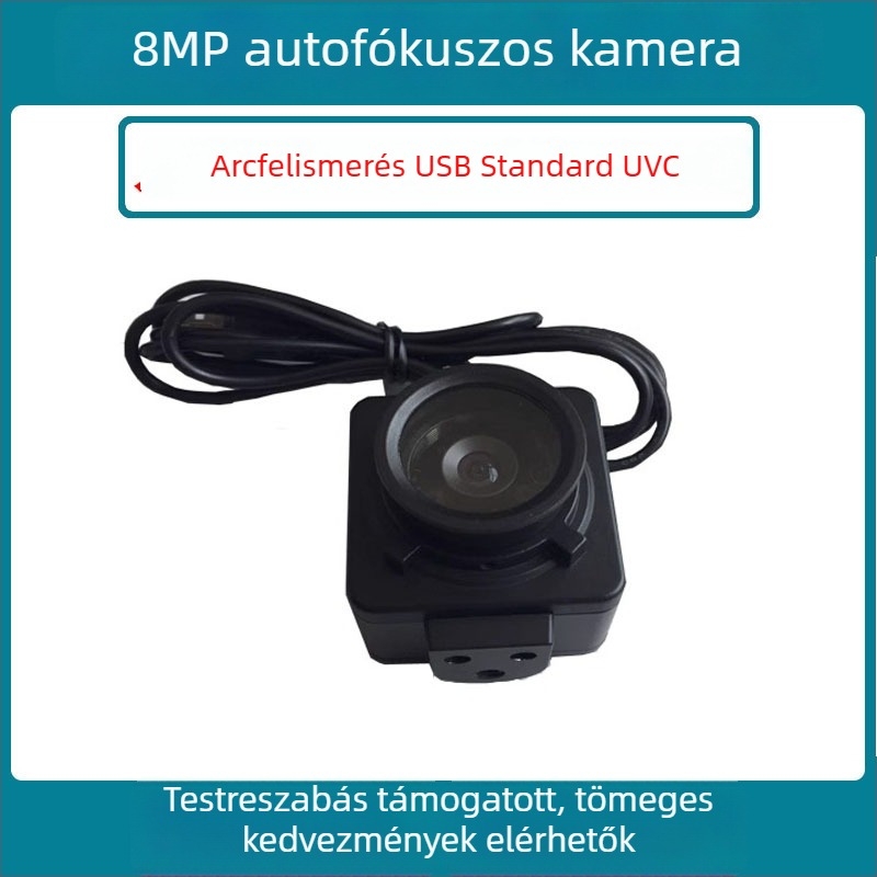 8 MP automata fókuszú kamera modul széles látószögű objektívvel, USB meghajtó nélküli, HD ipari kamera modul beépített mikrofonnal