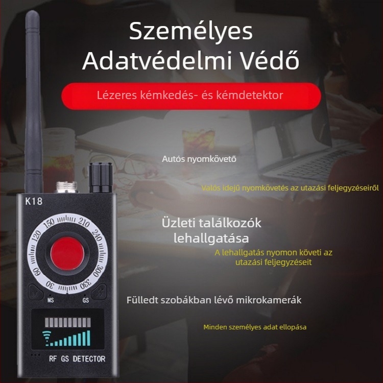 K18 Vezeték nélküli jel detektor kamerák megfigyelésére és nyomkövetésére GPS szkenneléssel