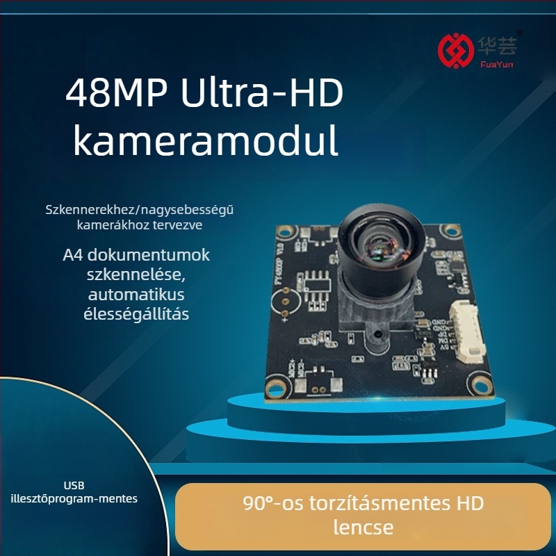 48 MP USB kamera modul – meghajtó nélküli, valódi 4K felbontású azonosító- és dokumentumfotók részletes rögzítésére (8000x6000, 30fps, autofókusz)