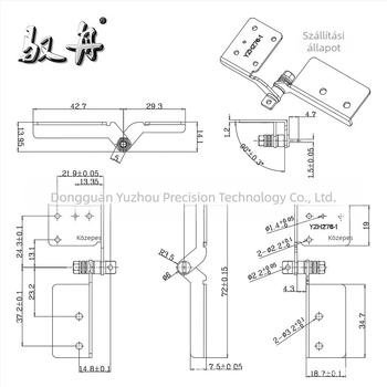 Yuzhou 360°-ban forgó, összecsukható szkenner csillapító csuklóval, modell Yzh276-1