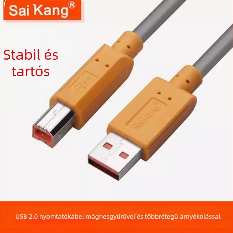 Xinsaikang USB adatkábel nyomtatókhoz és fénymásolókhoz, vastított oxigénmentes réz, hossz 1,5/3/5/10 m
