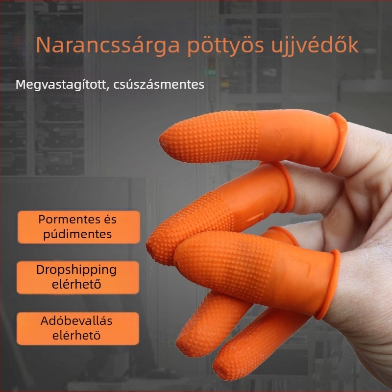 Egyszer használatos latex ujjvédők, csúszásmentes, pormentes, púdermentes, mindennapi használatra