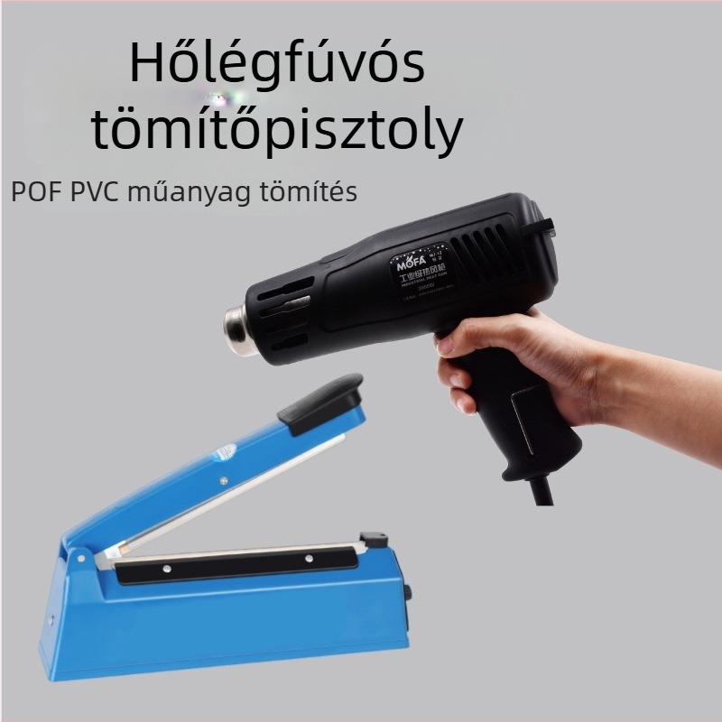Kézi, kompakt fél-automata lezárógép blister csomagoláshoz és műanyag fóliára való lezáráshoz, háztartási hőzáró gép