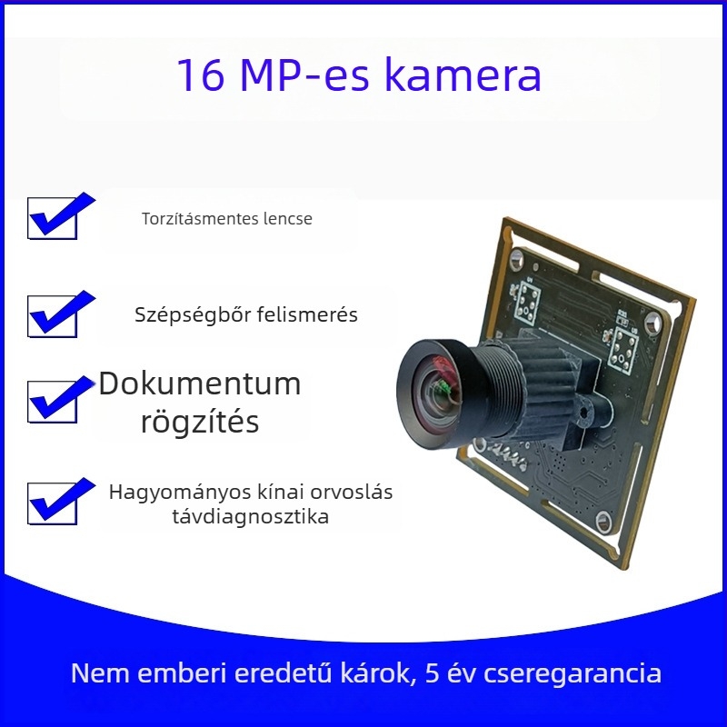 16MP USB kamera modul, 4K felbontás, nagy felbontású dokumentum rögzítés és bőrfelismerés.