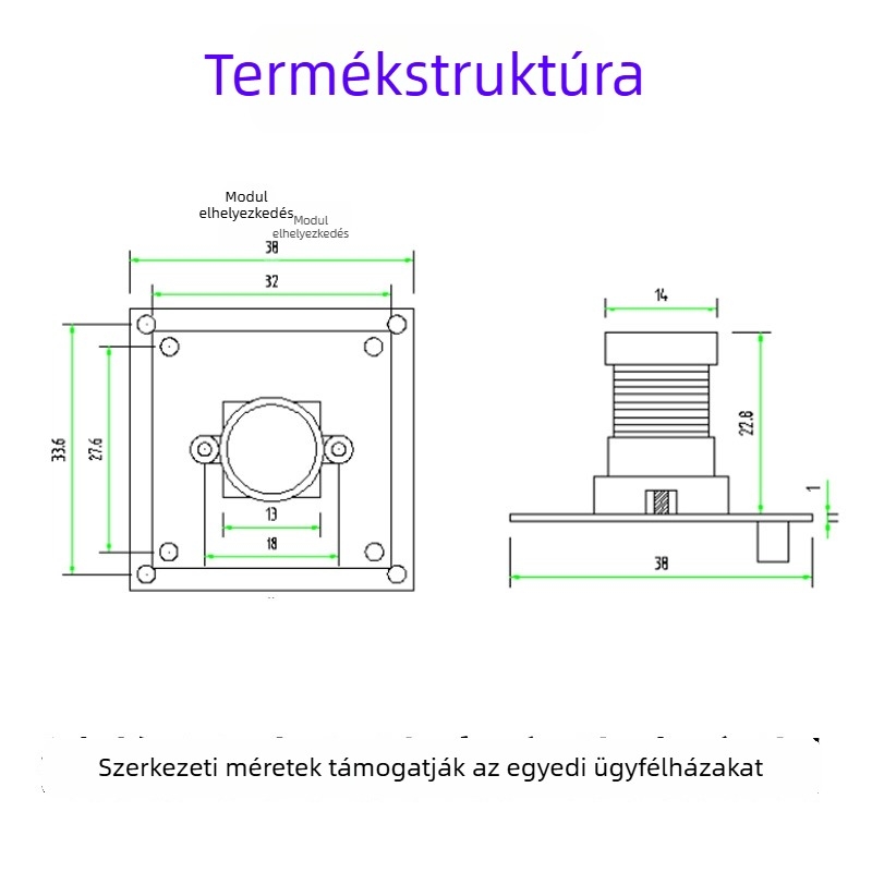 16MP USB kamera modul, 4K felbontás, nagy felbontású dokumentum rögzítés és bőrfelismerés.