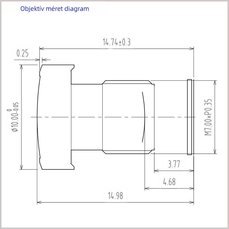 M7 interfész, 2.9 mm fix fókuszú objektív kódolvasáshoz, 1/2.7 inch érzékelő, 150° széles látószög